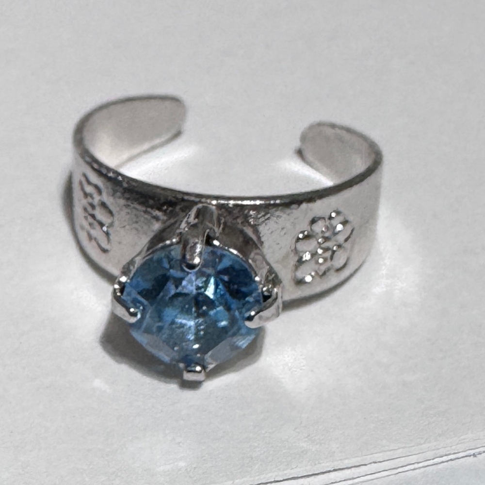 💙 Blue Crystal Toe Ring | Adjustable Pinky Ring | Delicate Sparkle ✨💎